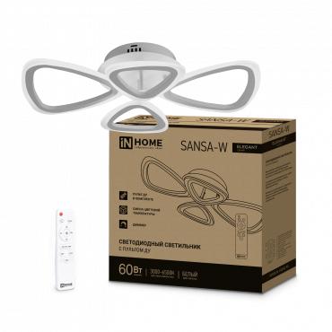 Рекомендуем купить Светильник светодиодный ELEGANT SANSA-W 60Вт 230В 3000-6500К 4700лм 600х400х75мм с пультом ДУ бел. IN HOME 4690612043326
