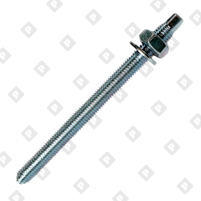 Шпилька к химическому анкеру HIMTEX M10x190 мм с гайкой и шайбой, 5.8 кл. пр. - №1