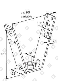 Трапециевидный V-образный подвес fischer TZ M10 для профнастила, оц. сталь - №2