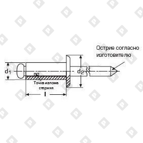 Заклепка вытяжная открытая 4.8x20 со стандартным бортом, оц. сталь / оц. сталь - №2
