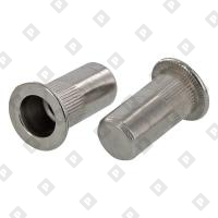 Заклепка М6x22 закрытая с внутренней резьбой, насечками и цилиндрическим бортом, нерж. сталь A2 - №1