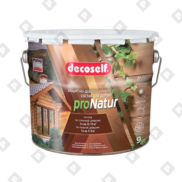 Антисептик лессирующий для дерева Pufas Decoself венге (9 л) - №1