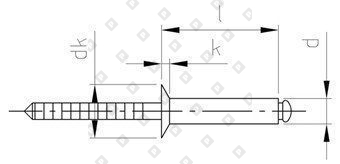 Заклепка вытяжная ISO 15984 4x10 с потайным бортом, нерж. сталь A2 / нерж. сталь A2 - №4