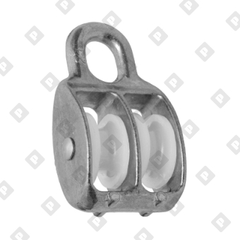 Блок двойной 1/2" (15 мм) с пластиковым диском, оц. сталь - №2