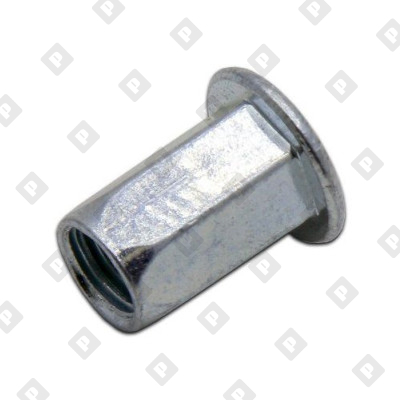 Заклепка М5x13.5 шестигранная с внутренней резьбой и цилиндрическим бортом, оц. сталь - №3