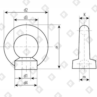 Рым-гайка DIN 582 М10, оц. сталь - №2