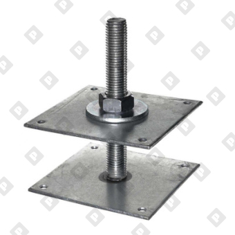 Анкер регулировочный по высоте ARH 150x150x4мм М20, H=200, оц. сталь - №1