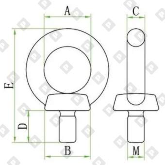 Рым-болт DIN 580 M42, оц. сталь - №2