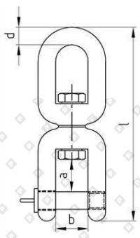Вертлюг Art. 8255 петля-вилка 10мм, нерж. сталь A4 - №3