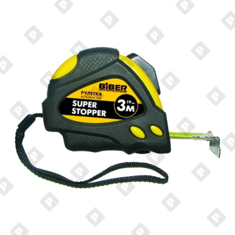 Рулетка Biber 40121 Super Stopper, автофиксация 3 м/16 мм - №1