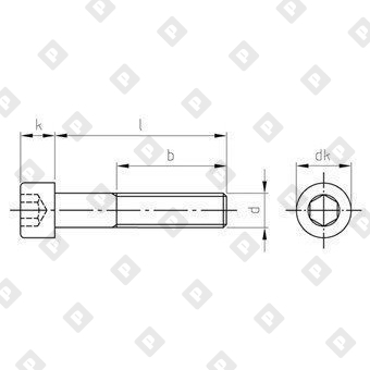 Винт DIN 912 М6x100 с неполной резьбой и цилиндрической головкой с внутренним шестигранником, нерж. сталь A2 - №4
