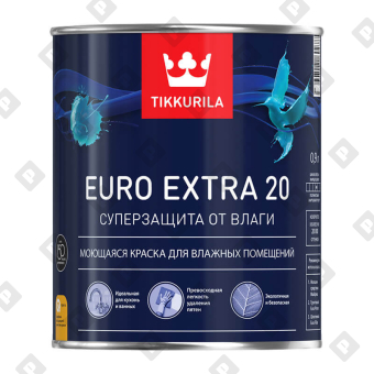 Краска для влажных помещений Tikkurila EURO EXTRA 20 A п/мат. (0,9 л) - №1