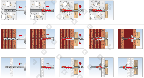 Универсальный дюбель fischer DUOPOWER 8x40 S с шурупом - №4