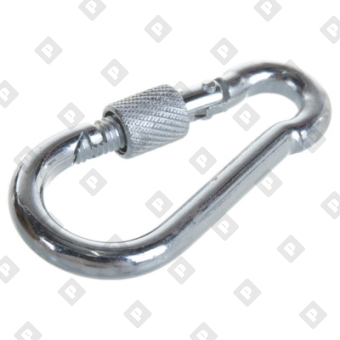 Карабин пожарный с фиксатором DIN 5299D 4x40, оц. сталь - №1