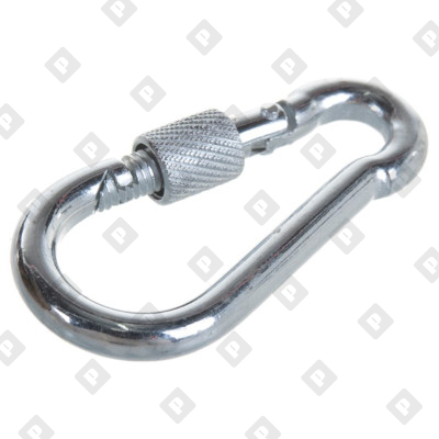 Карабин пожарный с фиксатором DIN 5299D 15x195, оц. сталь - №1