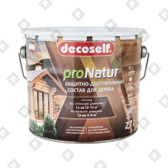 Антисептик лессирующий для дерева Pufas Decoself бесцветный (2,7 л) - №1