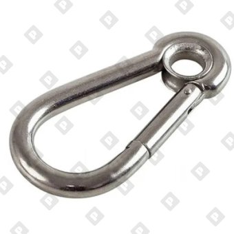 Карабин пружинный с кольцом ART 8250 6x60, нерж. сталь A4 - №3