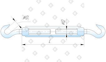 Талреп DIN 1480 М32 крюк-крюк, оц. сталь - №2