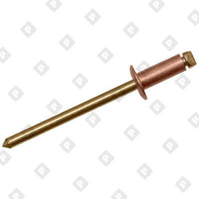 Заклепка вытяжная открытая 3x12 со стандартным бортом, медь / бронза - №1