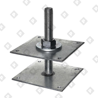 Анкер регулировочный по высоте ARH 100x100x4мм М24, H=200, оц. сталь - №1