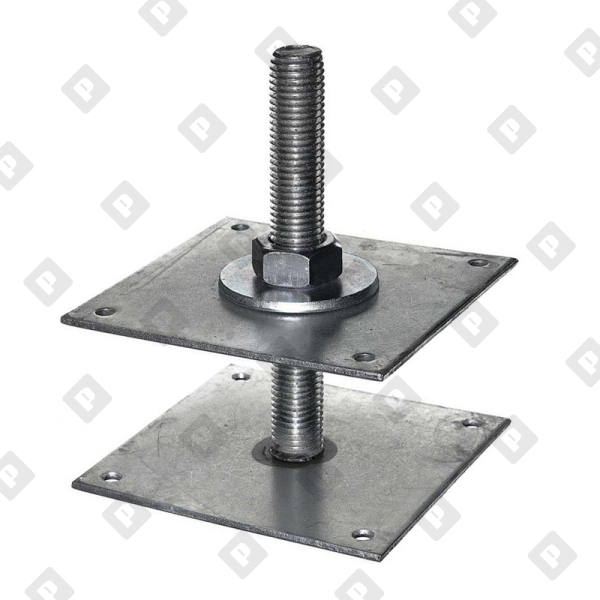 Анкер регулировочный по высоте ARH 150x150x4мм М24, H=200, оц. сталь - №1